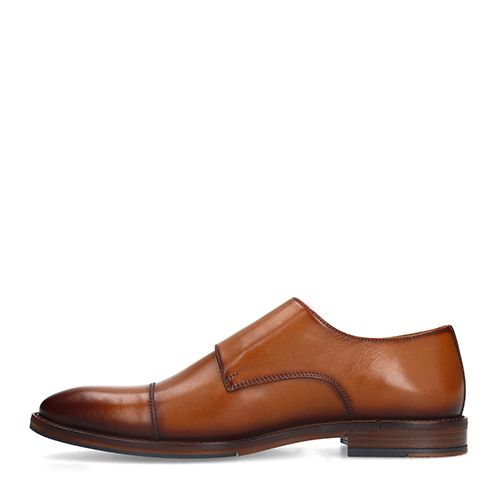 Cognacfarbene Schnallenschuhe aus Leder
