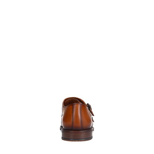 Cognacfarbene Schnallenschuhe aus Leder