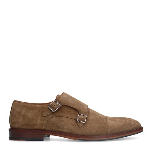 Taupe suède gespschoenen
