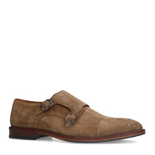 Taupe suède gespschoenen