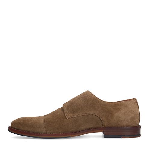Taupe suède gespschoenen
