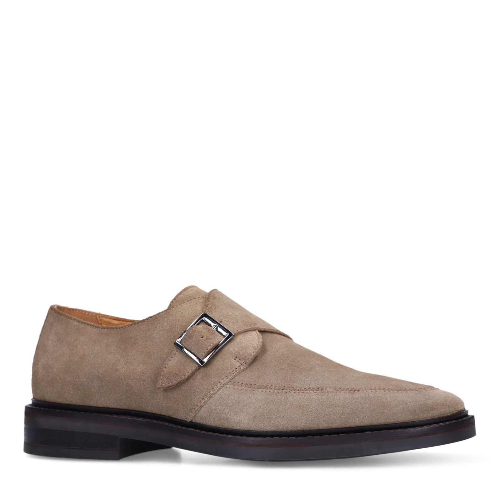 Taupe suède gespschoenen