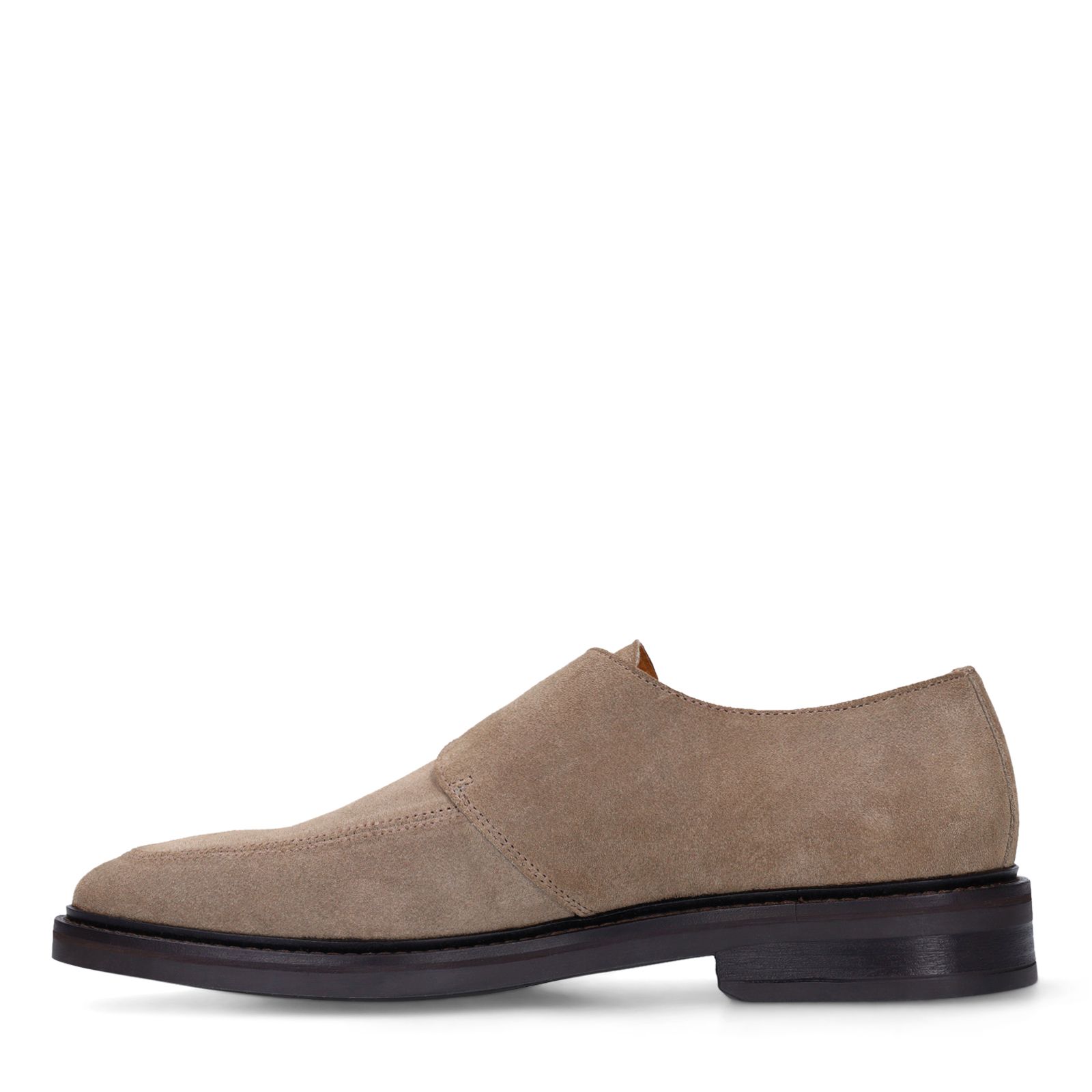 Taupe suède gespschoenen