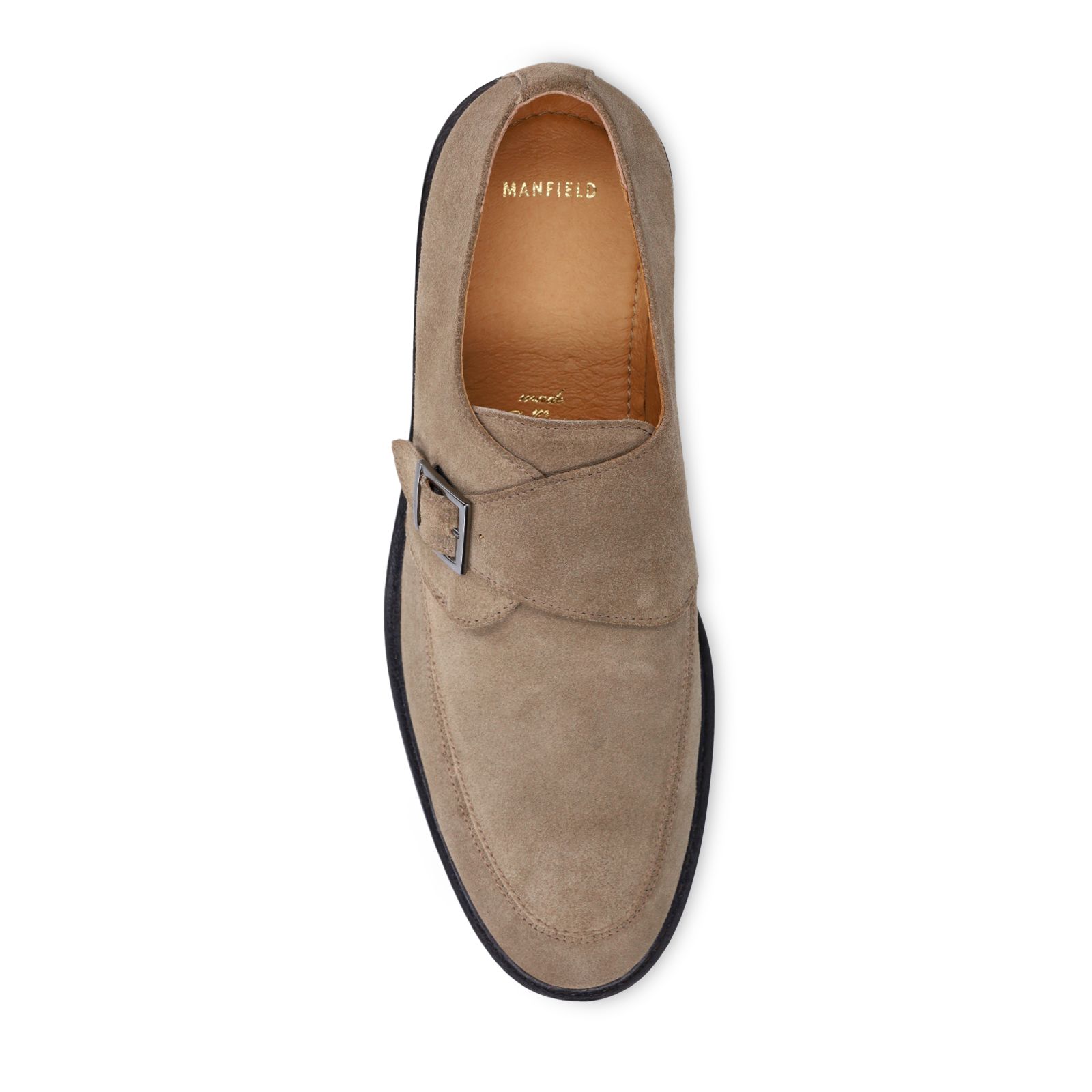 Taupe suède gespschoenen