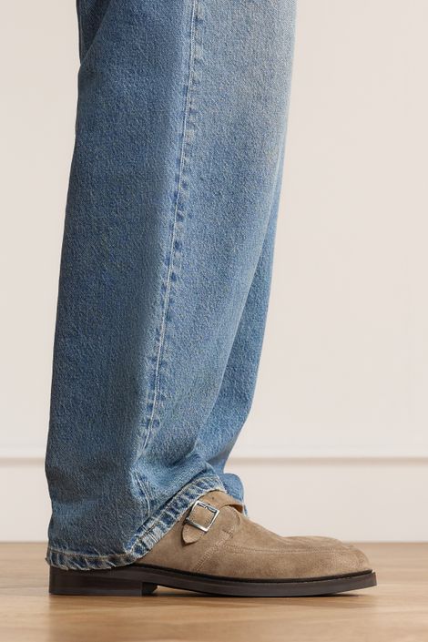 Taupefarbene Veloursleder-Boots