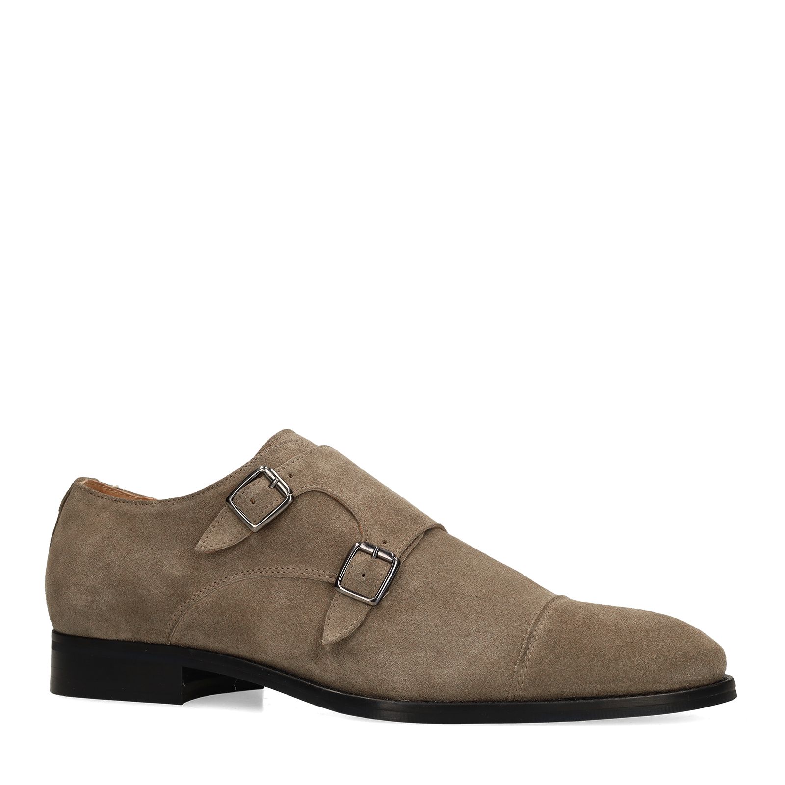 Beige suède gespschoenen