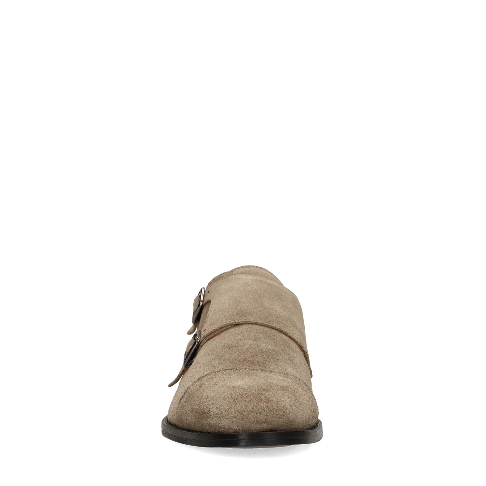 Beige suède gespschoenen