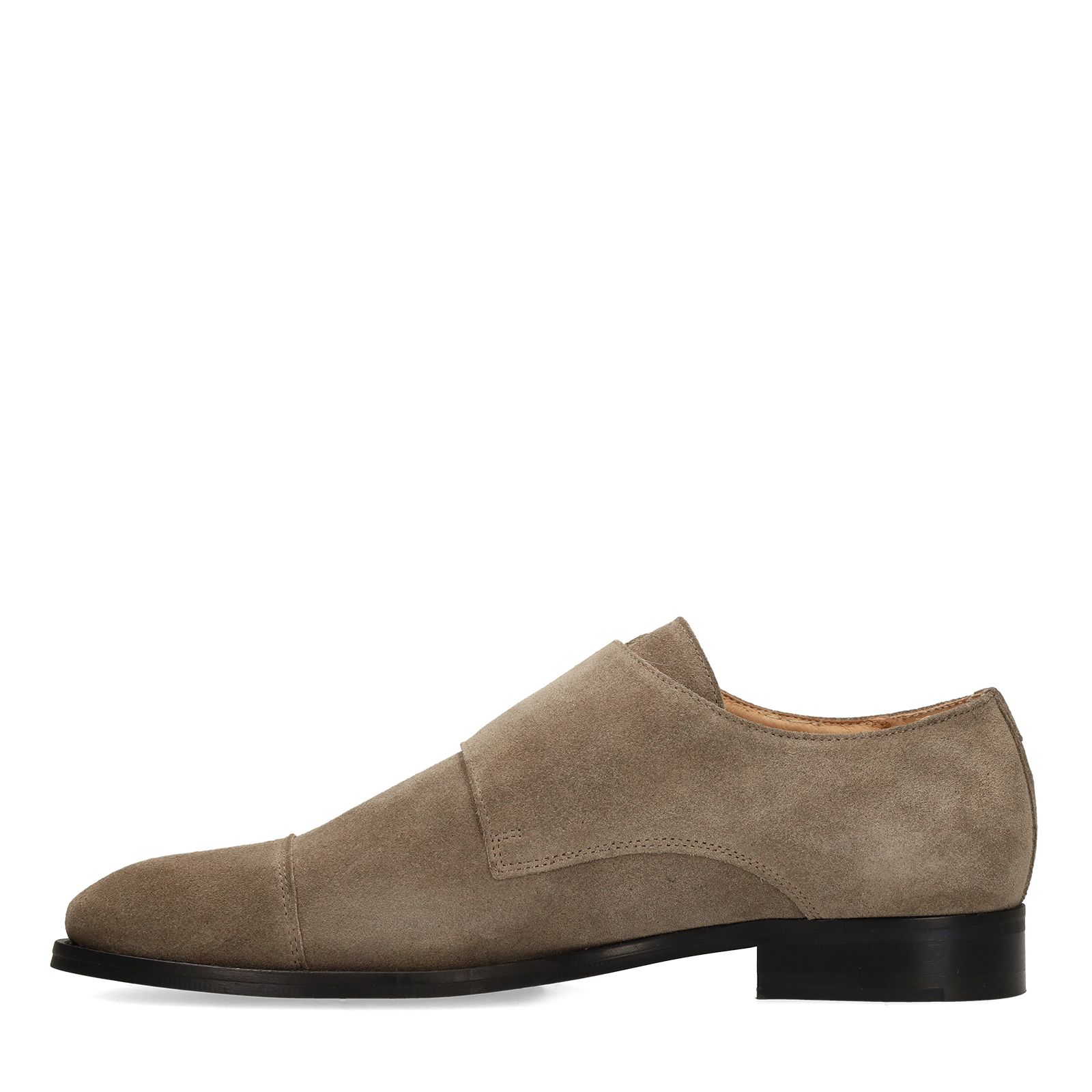 Beige suède gespschoenen