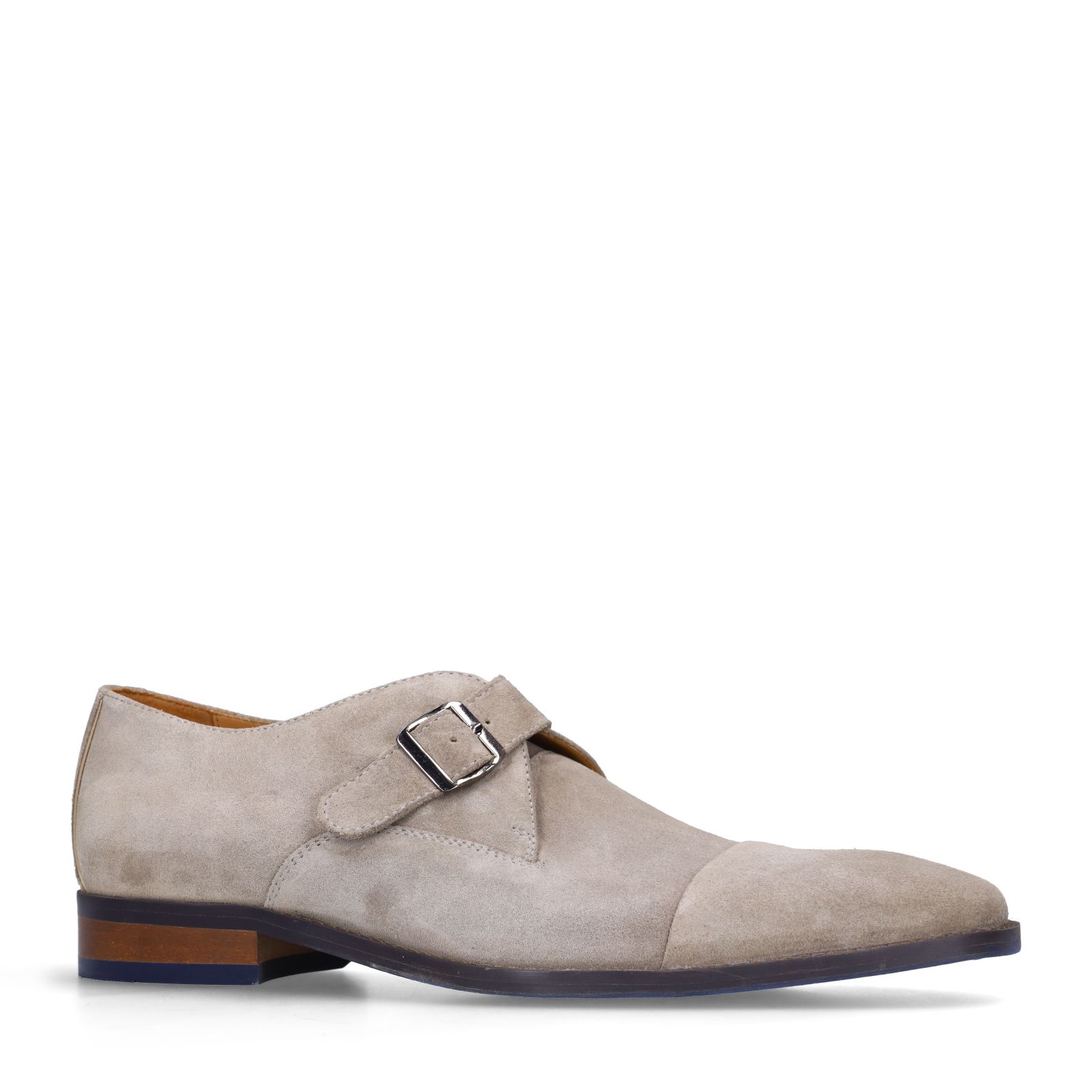 Beige suède gespschoenen