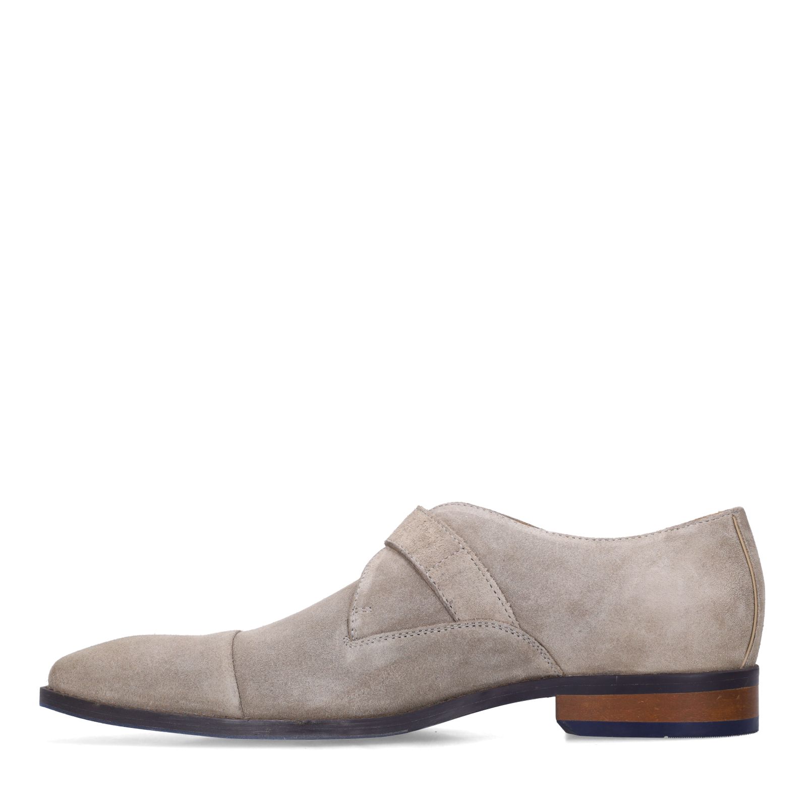 Beige suède gespschoenen