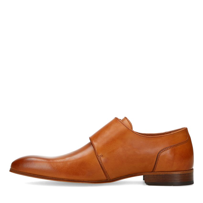 Cognac leren gespschoenen