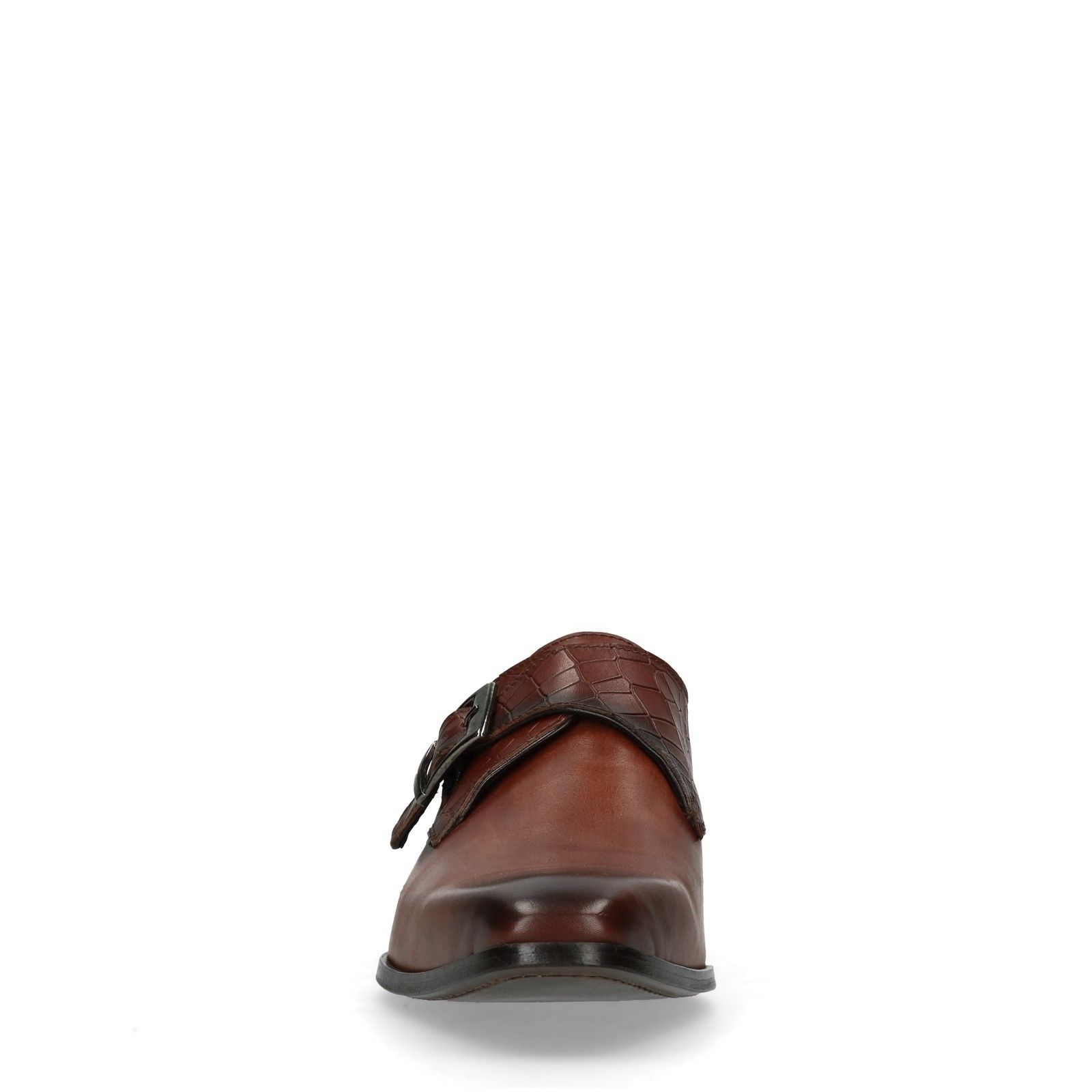Cognac leren gespschoenen