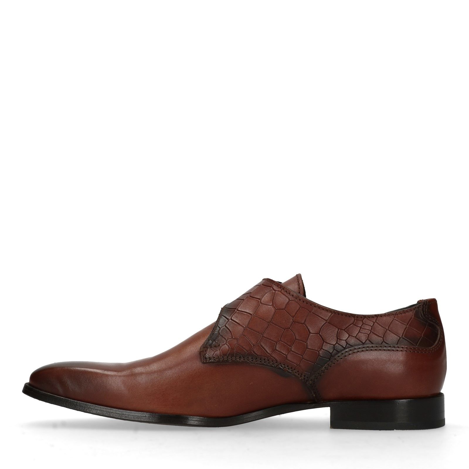 Cognac leren gespschoenen