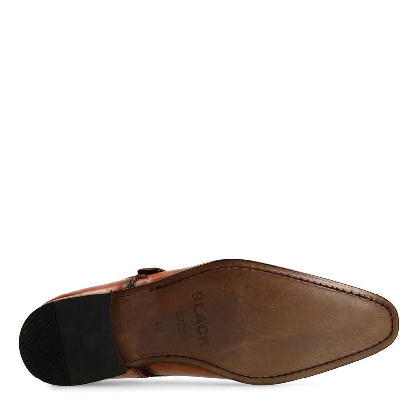 Cognacfarbene Schnallenschuhe aus Leder