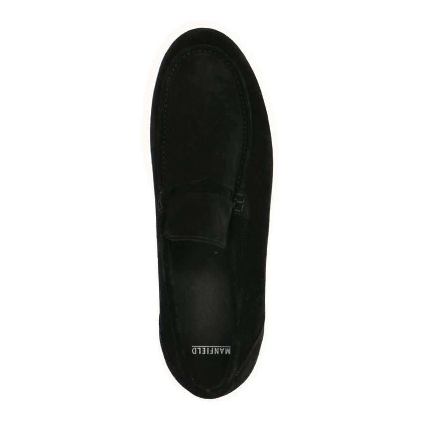 Schwarze Veloursleder-Loafer mit sportlicher Sohle