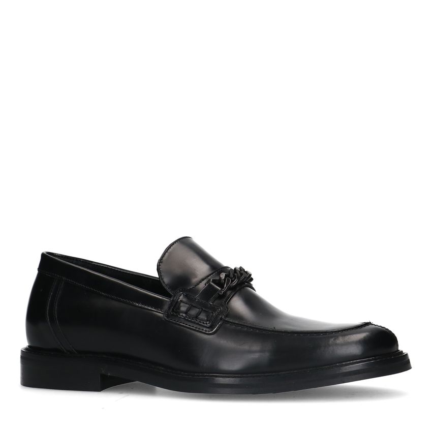 Zwarte leren loafers