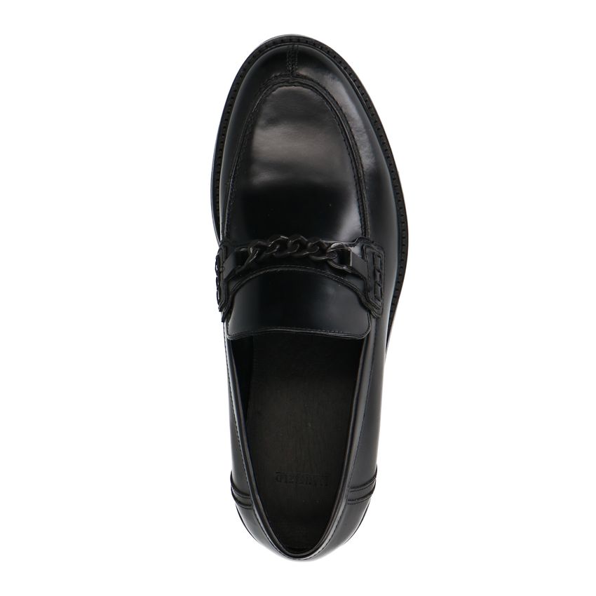 Zwarte leren loafers