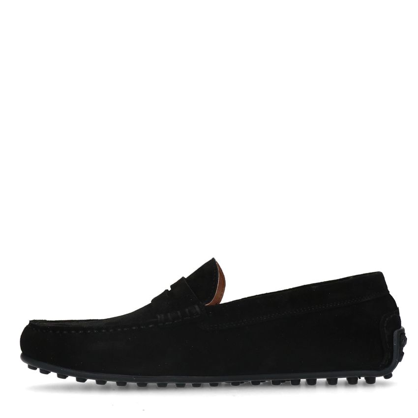 Zwarte suède loafers