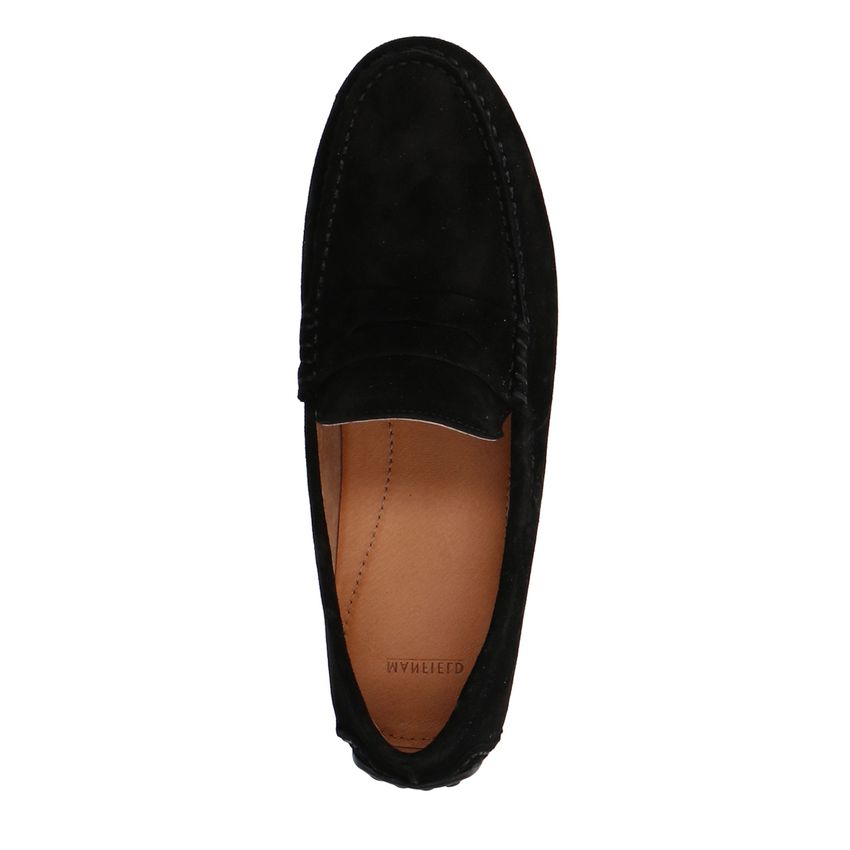 Zwarte suède loafers