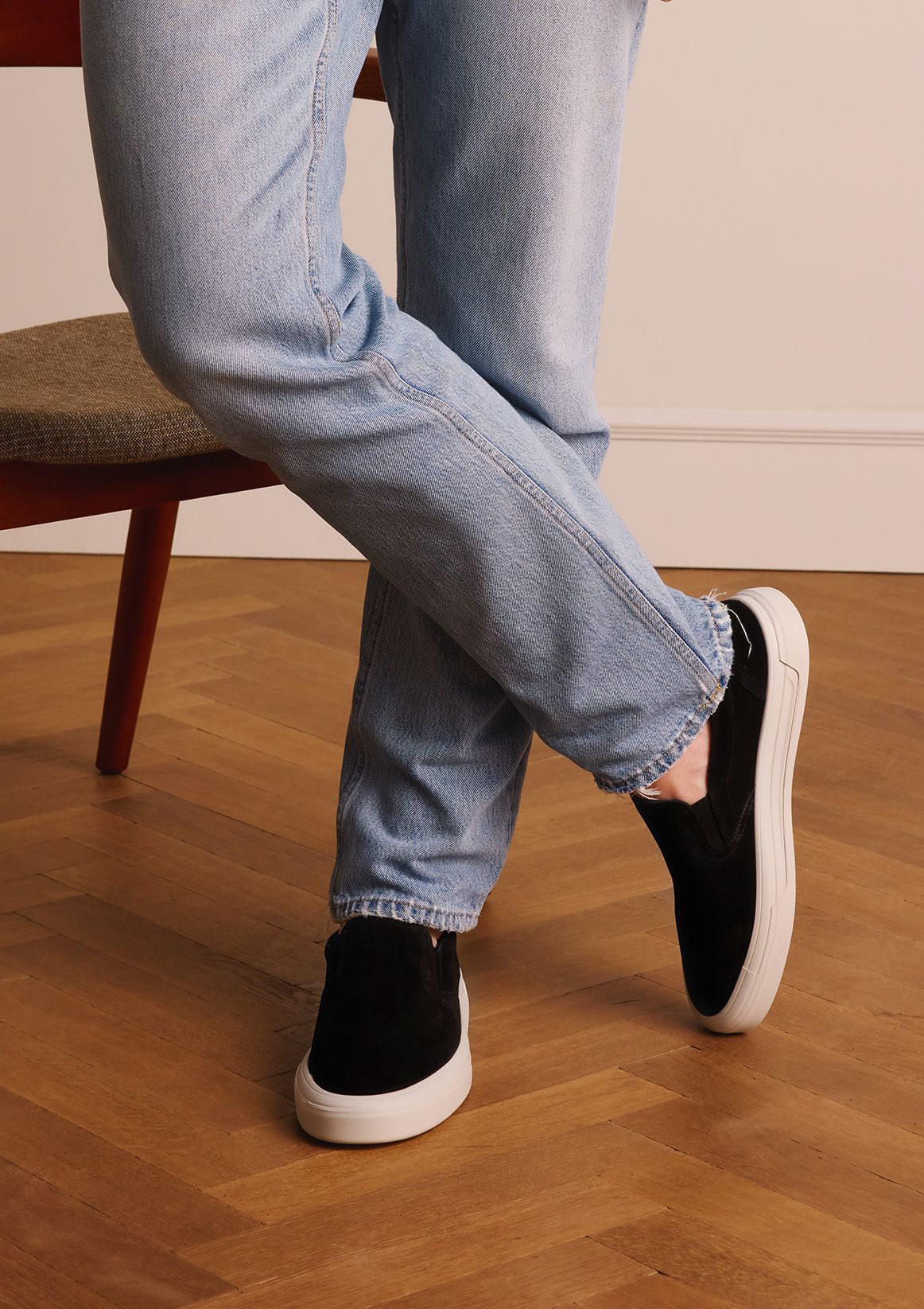 Zwarte suède loafers