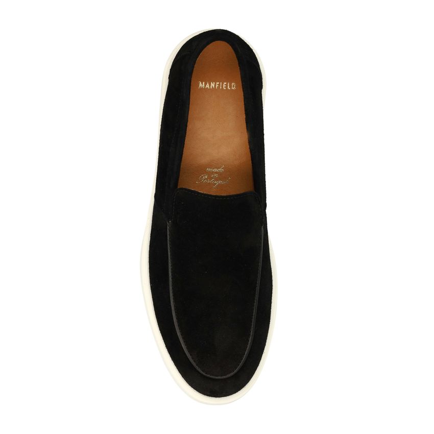Schwarze Veloursleder-Loafer