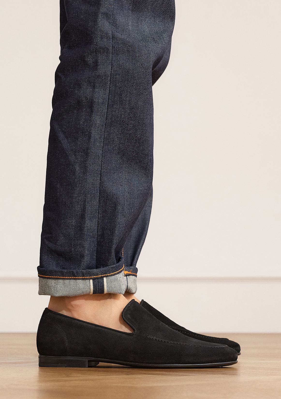 Zwarte suède loafers