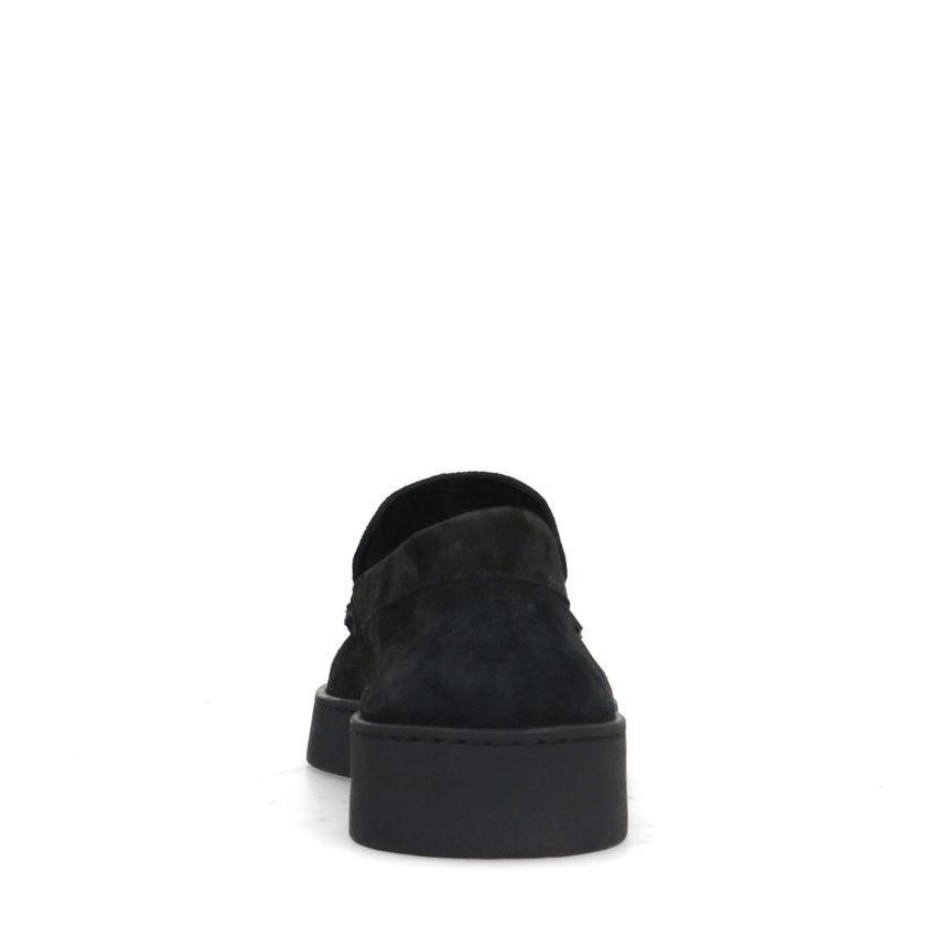 Schwarze Veloursleder-Loafer