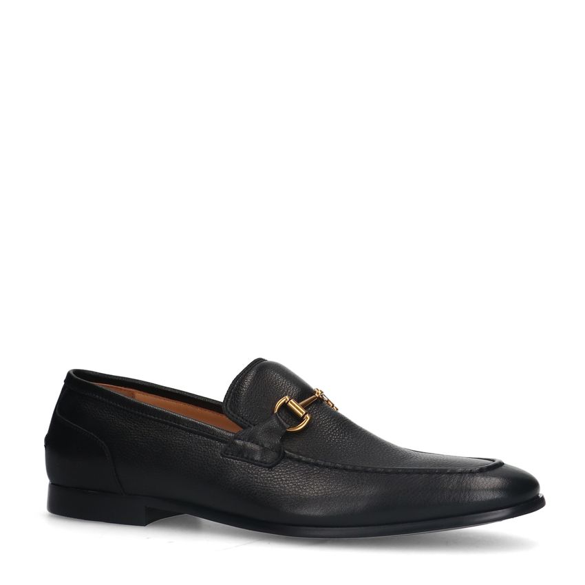 Schwarze Leder-Loafer