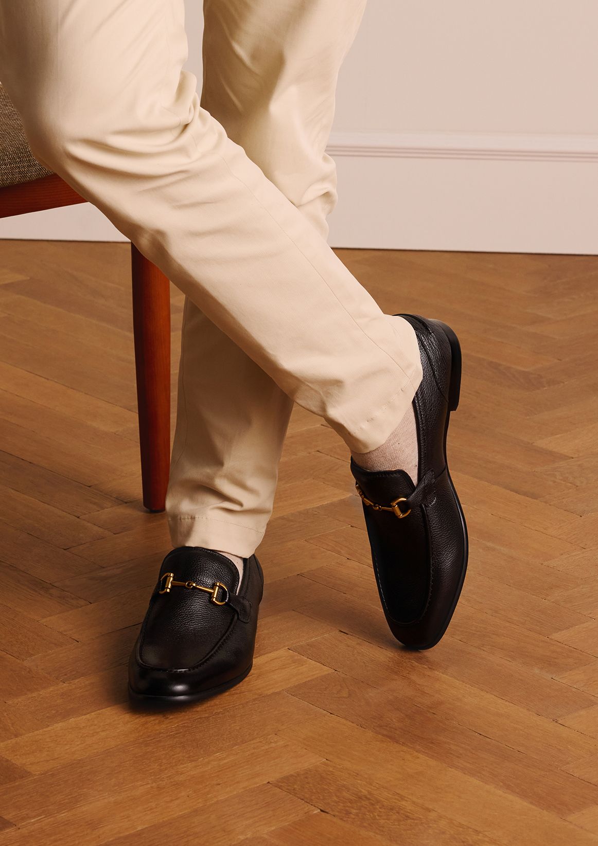 Zwarte leren loafers