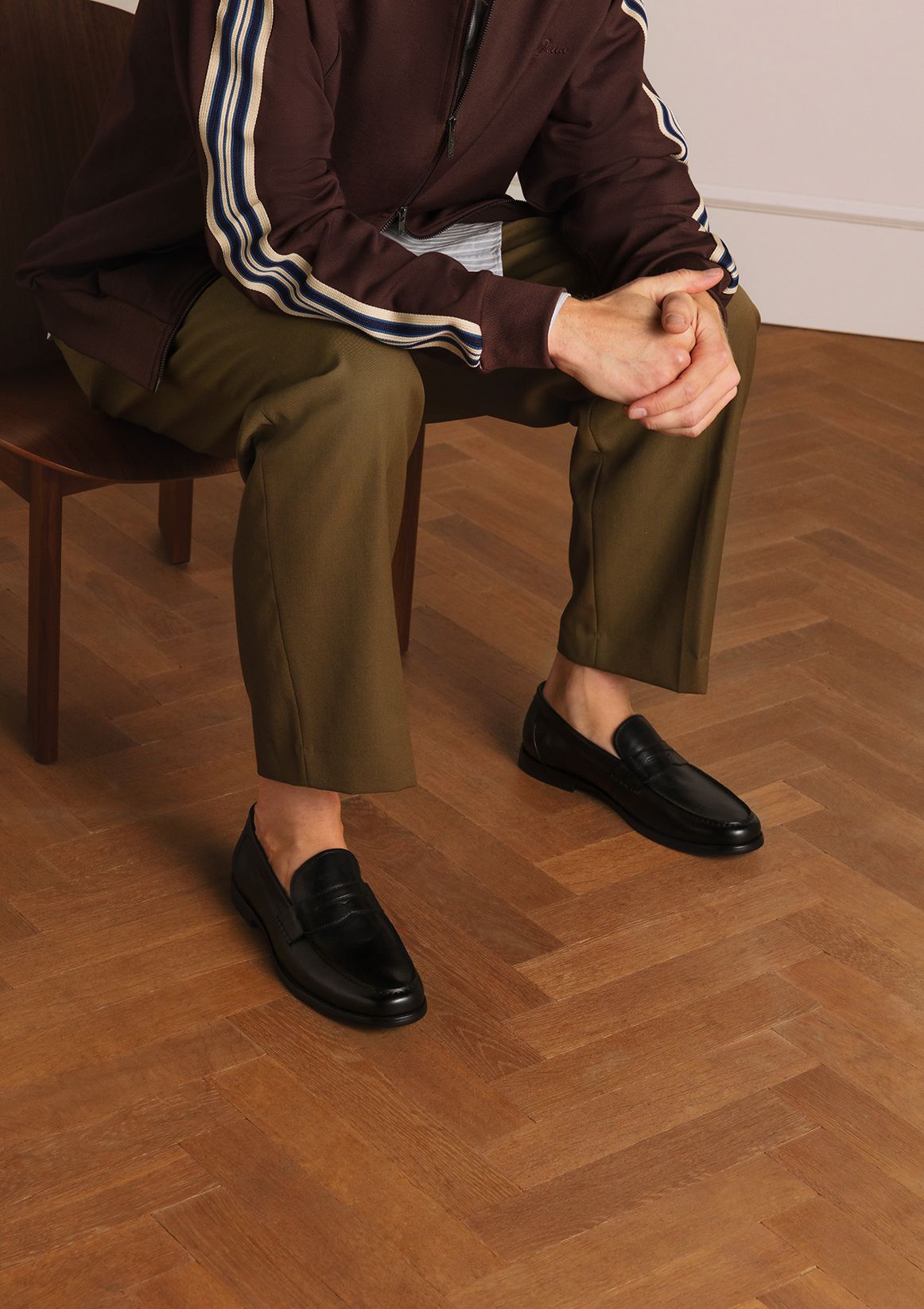 Zwarte leren loafers