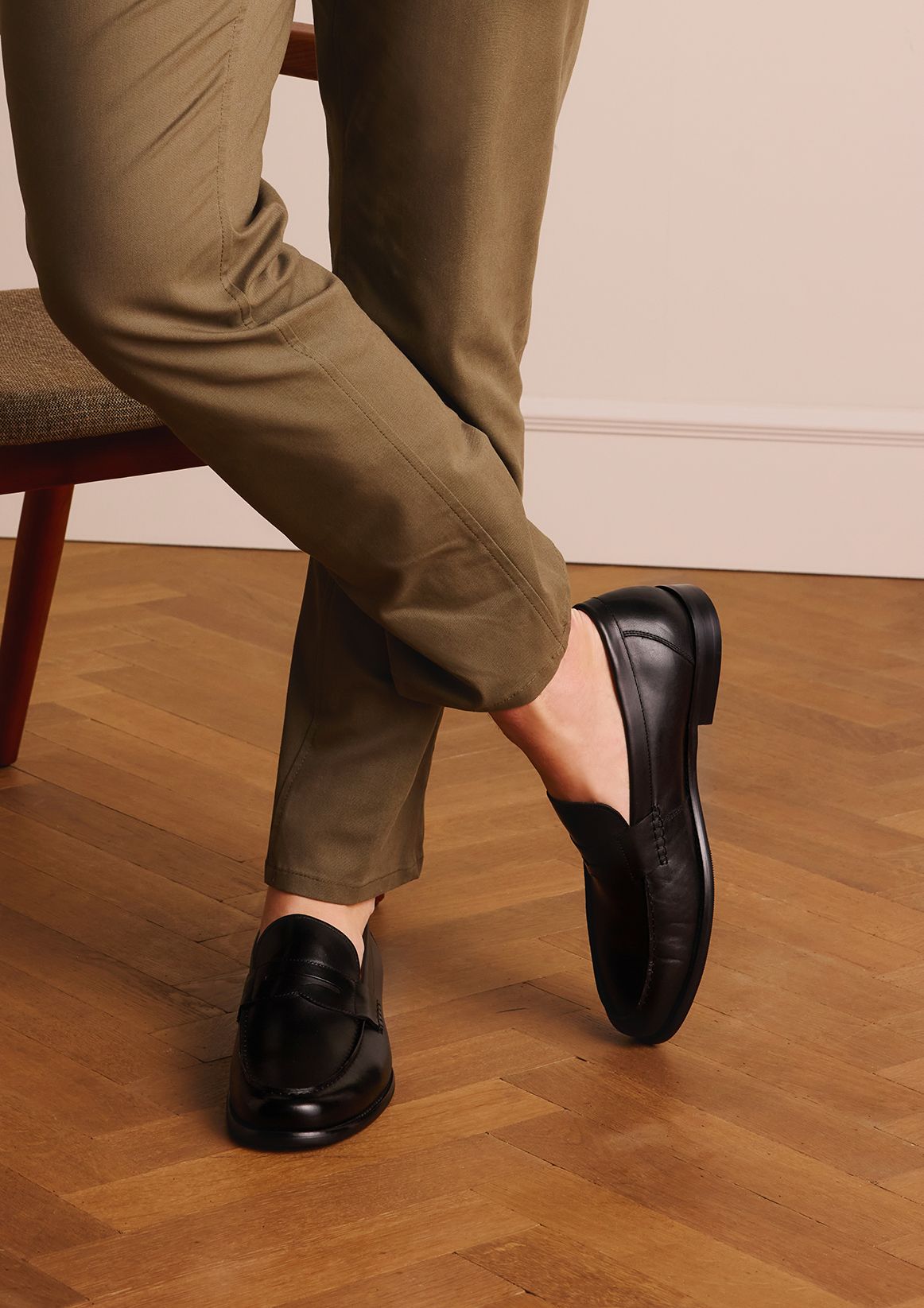 Zwarte leren loafers