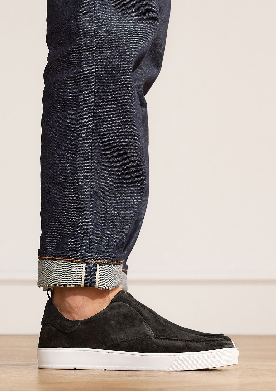 Schwarze Veloursleder-Loafer