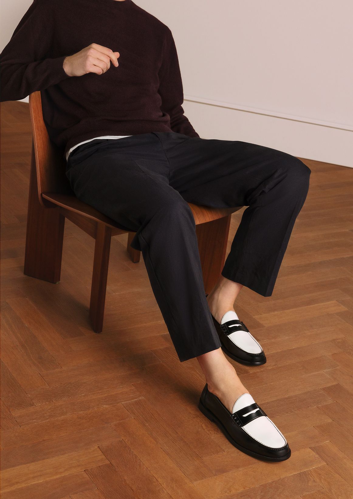 Schwarze Leder-Loafer