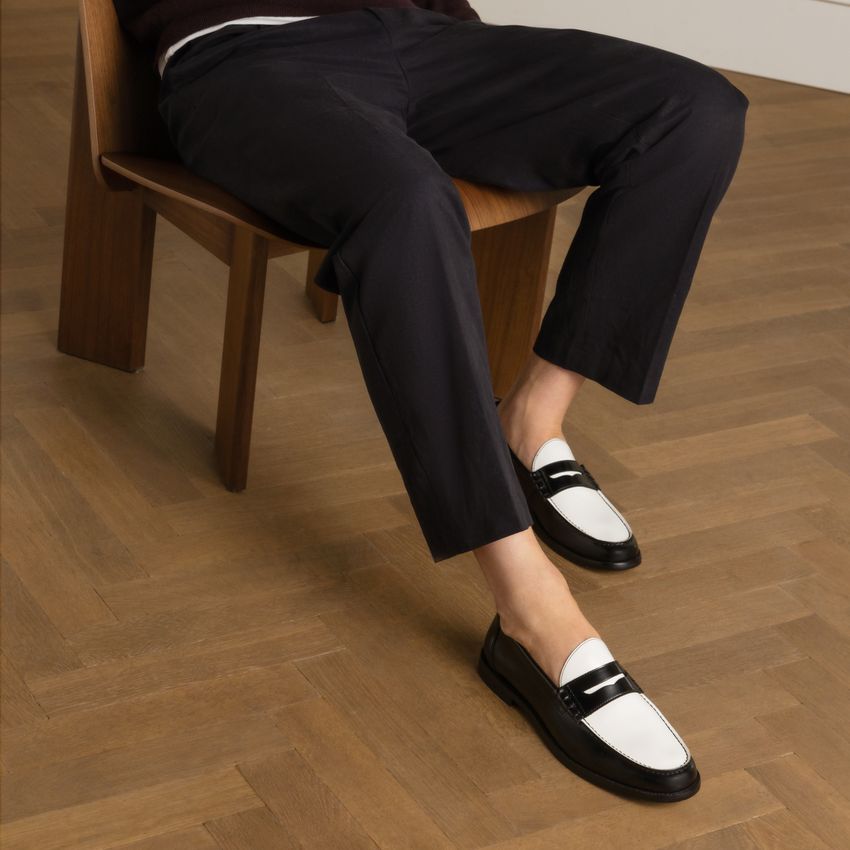 Zwarte leren loafers