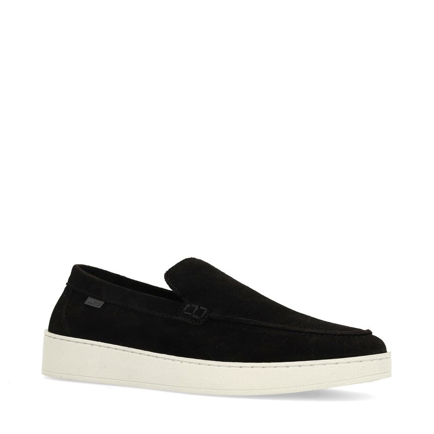 Zwarte suède loafers