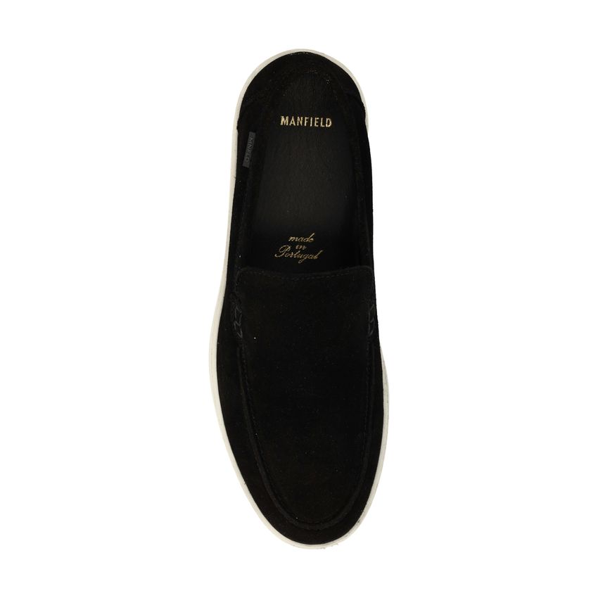 Zwarte suède loafers