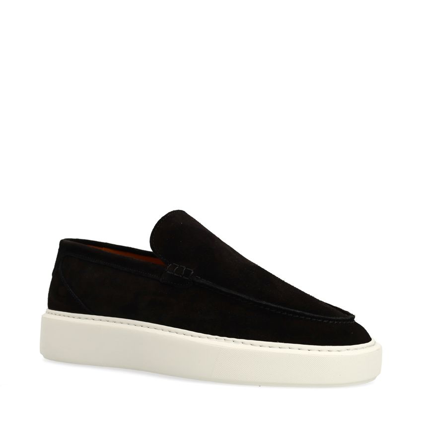 Schwarze Veloursleder-Loafer