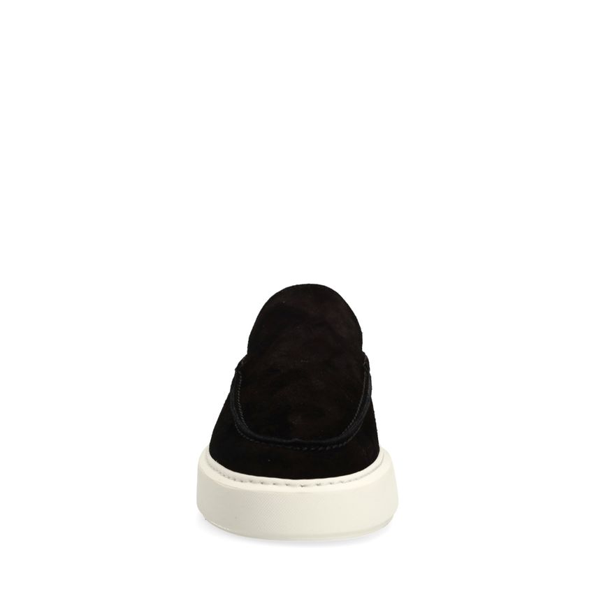 Schwarze Veloursleder-Loafer