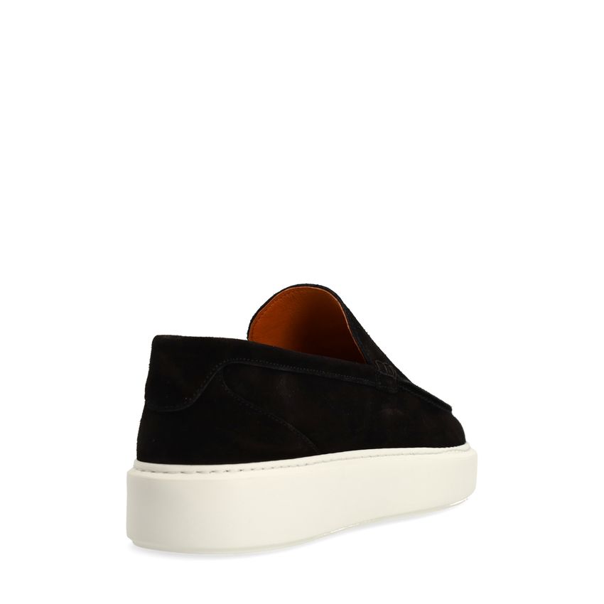 Schwarze Veloursleder-Loafer