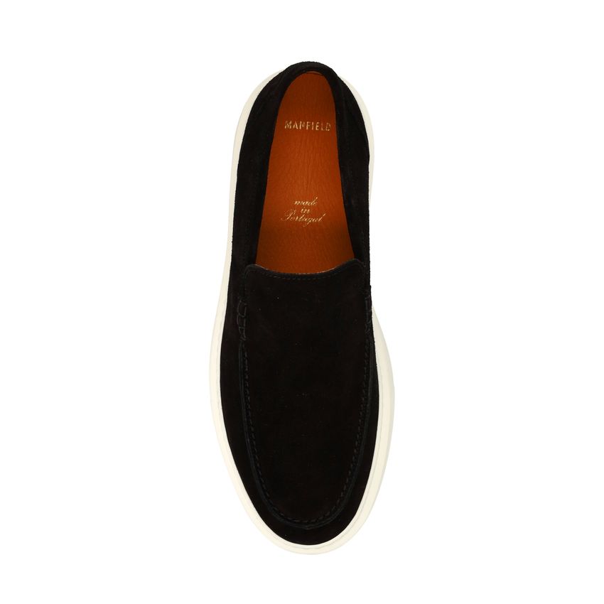 Schwarze Veloursleder-Loafer