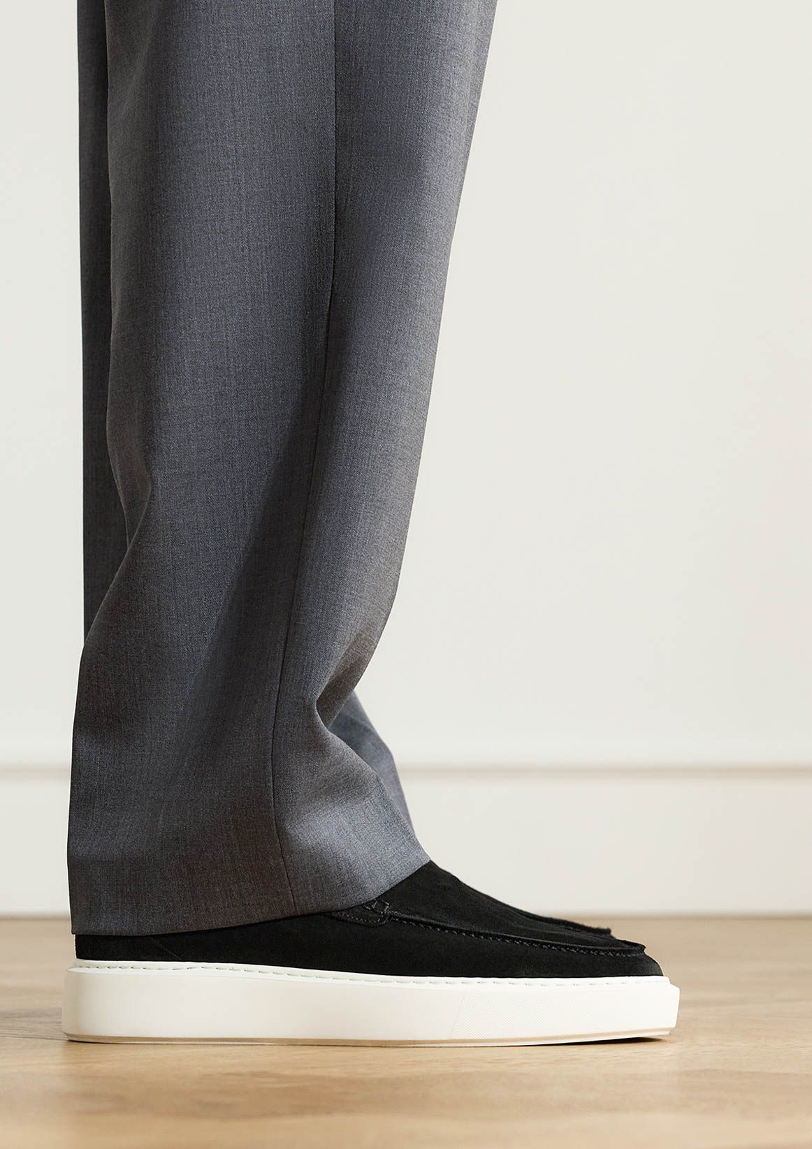 Zwarte suède loafers