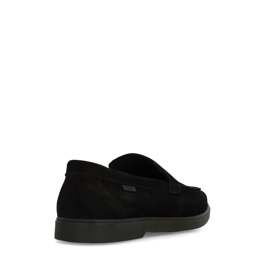 Zwarte suède loafers