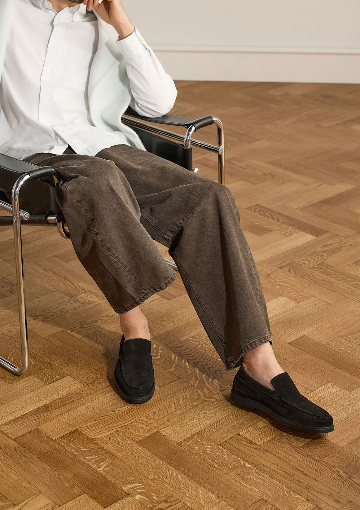 Zwarte suède loafers