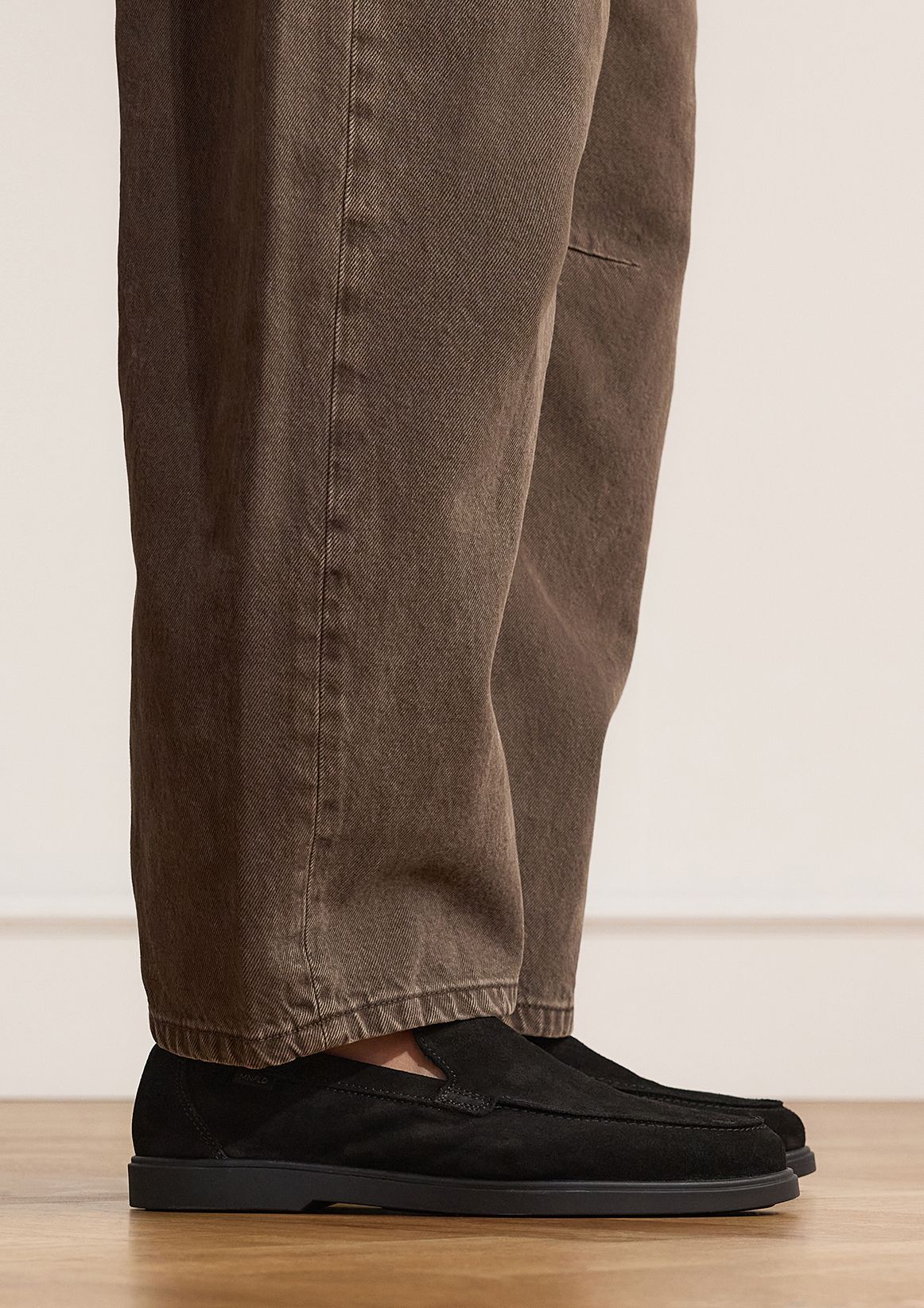 Zwarte suède loafers