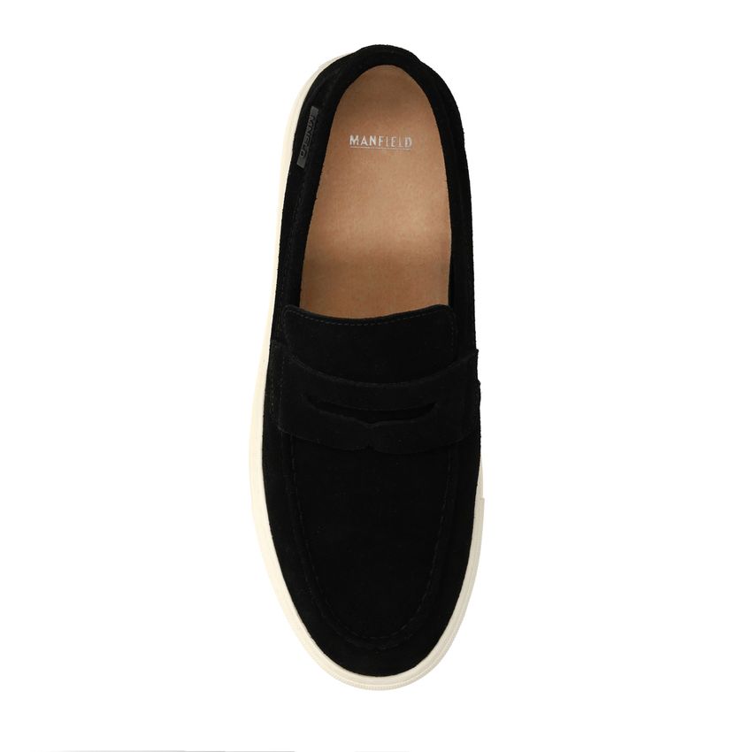 Zwarte suède loafers