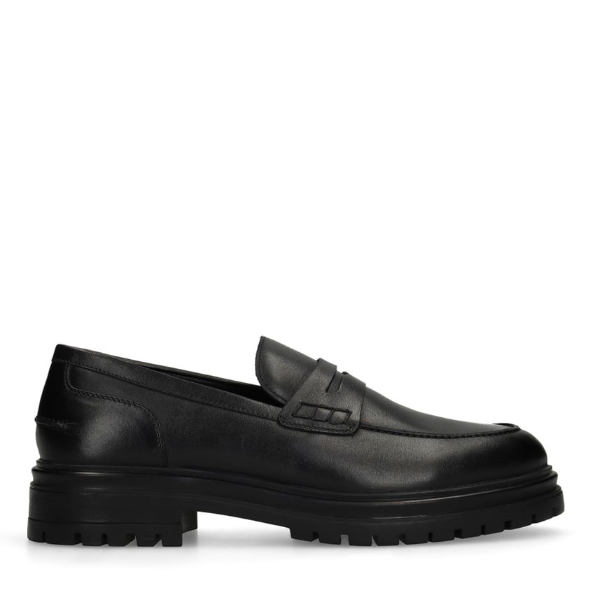 Zwarte leren loafers
