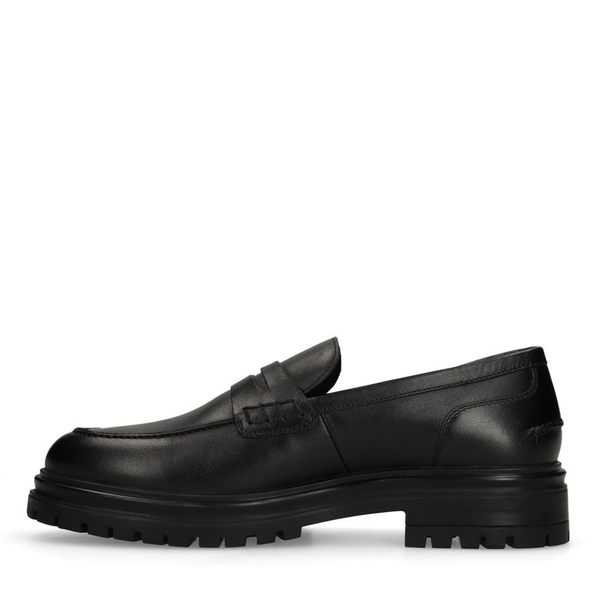 Schwarze Leder-Loafer