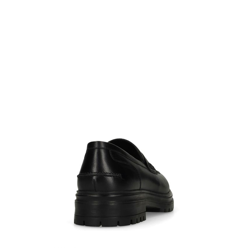 Schwarze Leder-Loafer