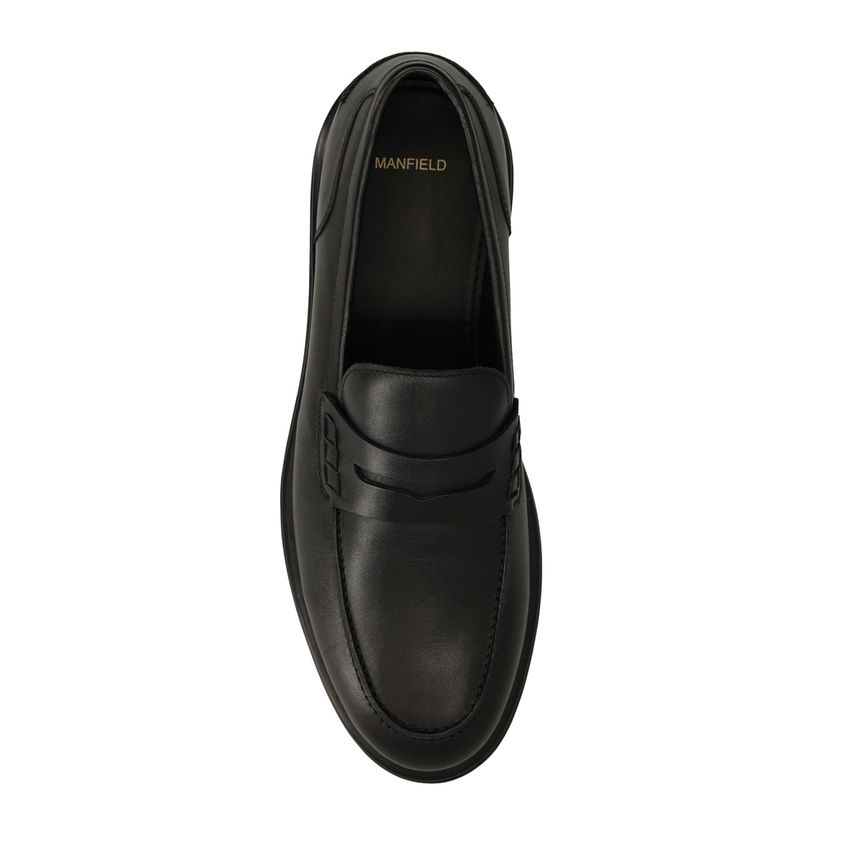 Schwarze Leder-Loafer
