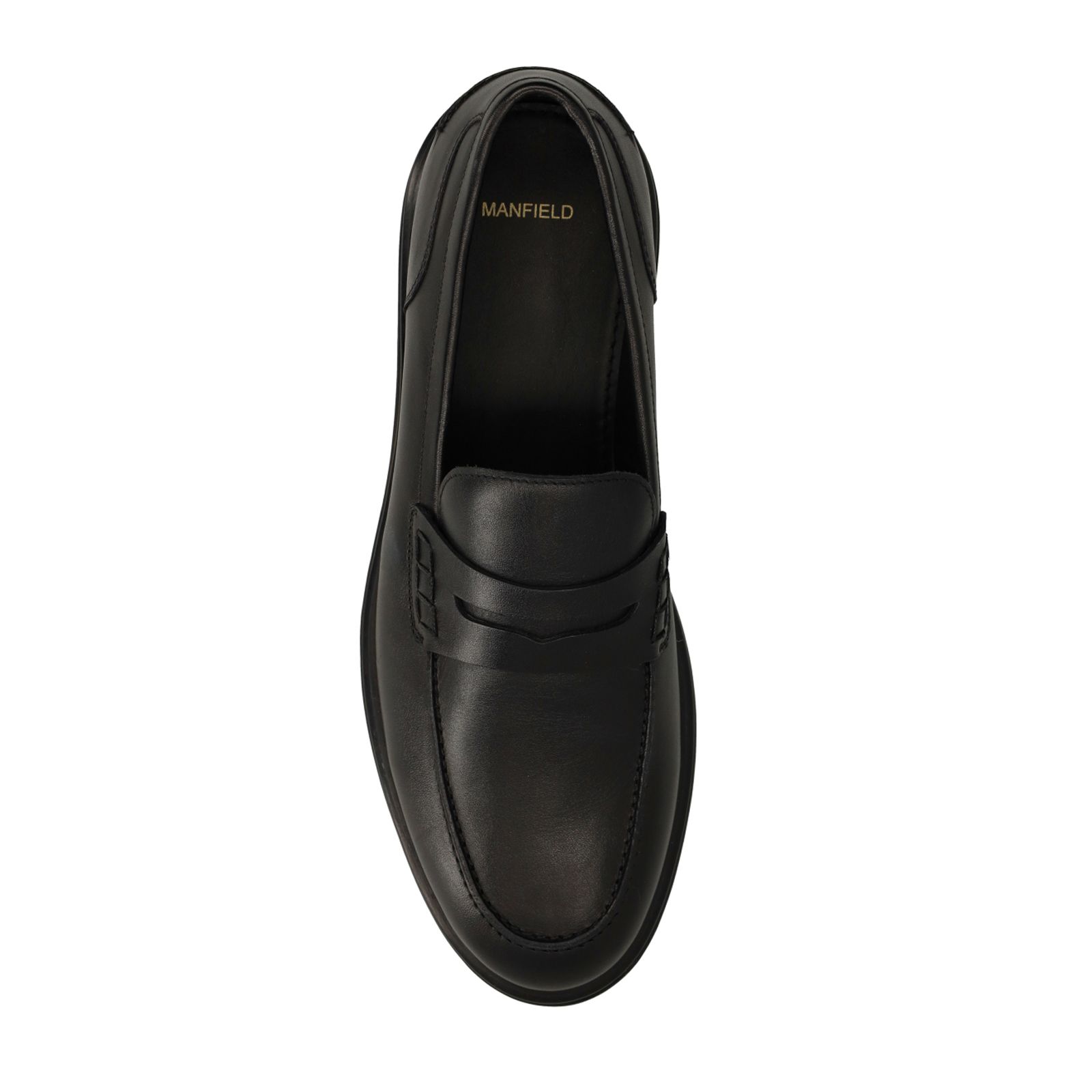 Zwarte chunky leren loafers